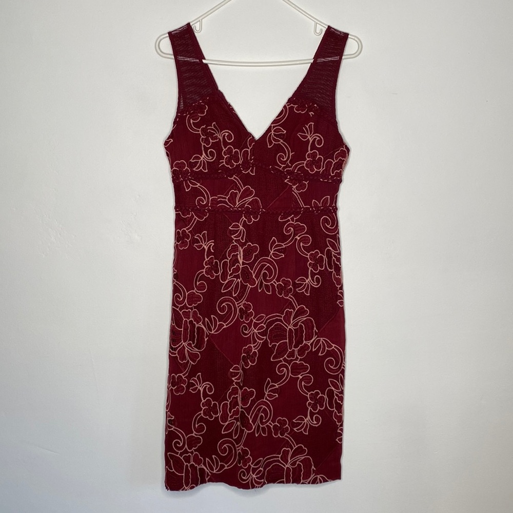 Pretty little red/maroon and pink detailed dress!